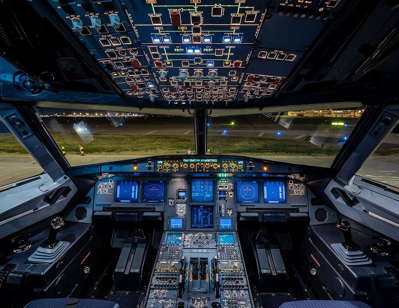 Flight deck at night